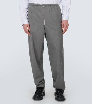 Virgin wool straight pants | Prada