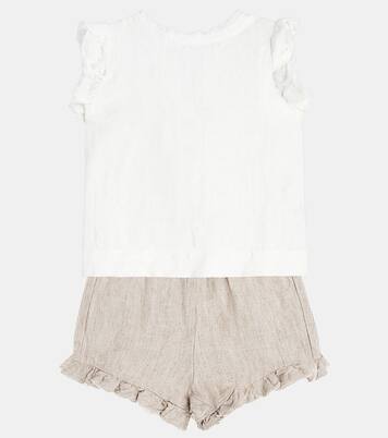 Baby - Top e culottes in lino | Il Gufo