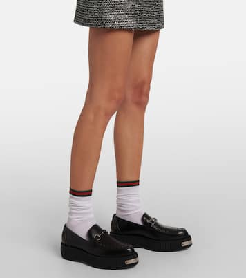 Web ribbed-knit cotton-blend socks | Gucci