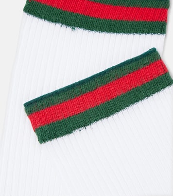 Web ribbed-knit cotton-blend socks | Gucci