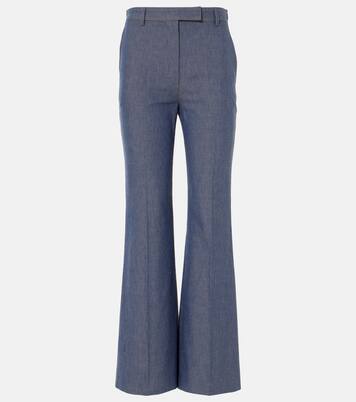 Pantaloni flared Nash in chambray | Loro Piana