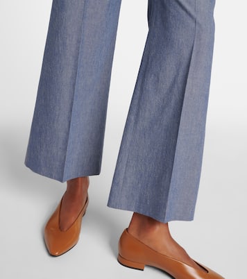 Pantaloni flared Nash in chambray | Loro Piana