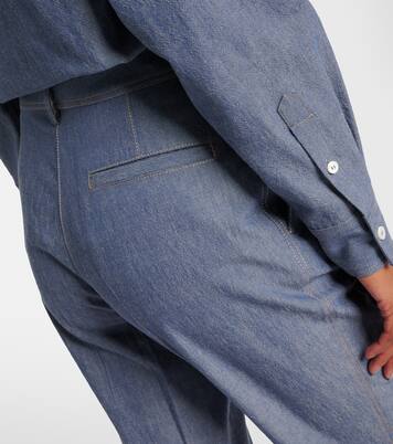 Pantaloni flared Nash in chambray | Loro Piana