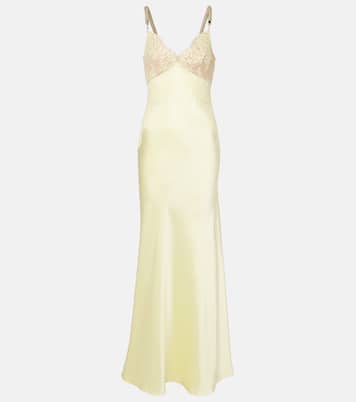 X Christopher Kane Maxikleid aus Satin mit Spitze | Self-Portrait