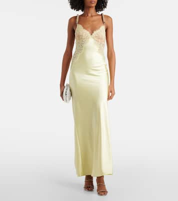 X Christopher Kane Maxikleid aus Satin mit Spitze | Self-Portrait