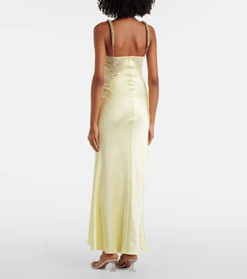 X Christopher Kane Maxikleid aus Satin mit Spitze | Self-Portrait