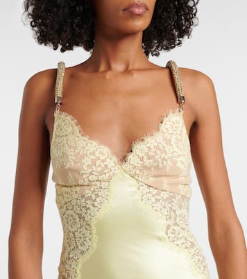 X Christopher Kane Maxikleid aus Satin mit Spitze | Self-Portrait