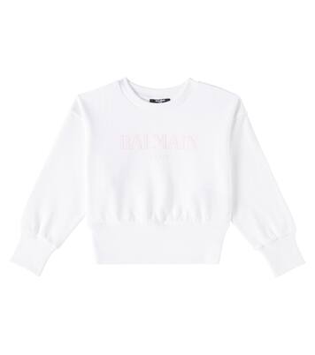 Felpa in cotone con stampa | Balmain Kids