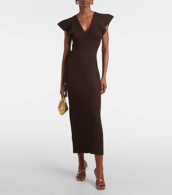 Robe longue Trey en maille côtelée | Altuzarra