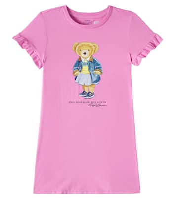 Polo Bear ruffled cotton jersey dress | Polo Ralph Lauren Kids