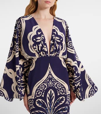 Bedrucktes Maxikleid aus Seide mit Pailletten | Johanna Ortiz