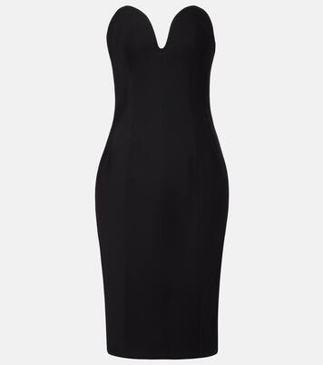 Vestido midi de lana sin tirantes | Bottega Veneta