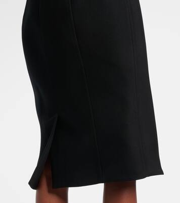 Vestido midi de lana sin tirantes | Bottega Veneta