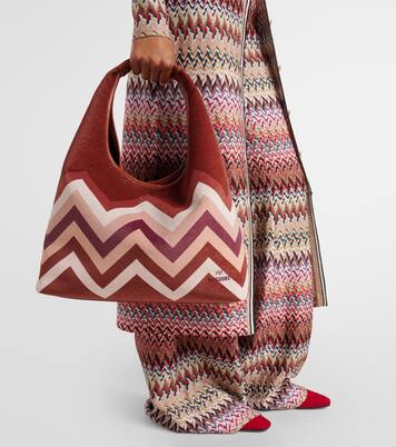 Zigzag Large leather tote bag | Missoni