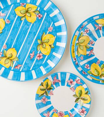 Taormina striped ceramic dessert plate | Dolce&Gabbana Casa