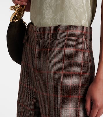 Checked high-rise wool flared pants | Chloé