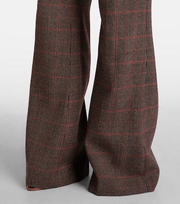 Checked high-rise wool flared pants | Chloé
