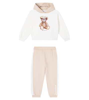 Set de sweat-shirt à capuche et pantalon de survêtement en coton mélangé | Monnalisa