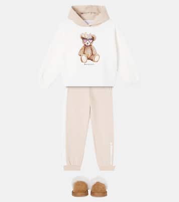 Set de sweat-shirt à capuche et pantalon de survêtement en coton mélangé | Monnalisa