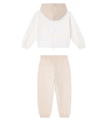Set de sweat-shirt à capuche et pantalon de survêtement en coton mélangé | Monnalisa