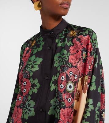 Foulard printed silk twill shirt | La DoubleJ