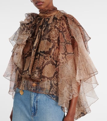 Memento ruffled silk blouse | Zimmermann