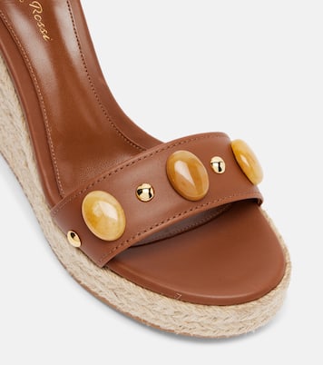 Verzierte Espadrille-Wedges aus Leder | Gianvito Rossi