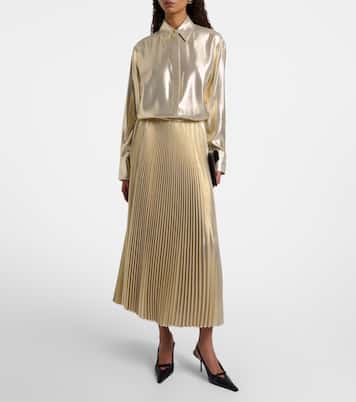 Essai silk-blend lamé midi skirt  | Joseph