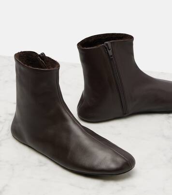 Stella shearling-lined leather ankle boots | The Row