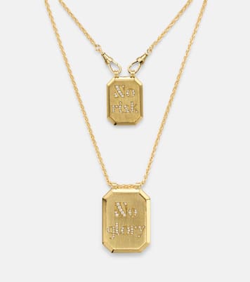 Collana No Risk No Glory in oro 18kt con diamanti | Marie Lichtenberg