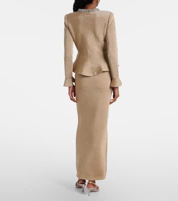 Maxikleid aus Lamé mit Kristallen | Self-Portrait