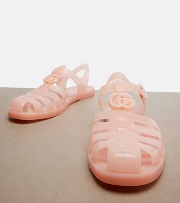 Glossy Double G fisherman sandals | Gucci
