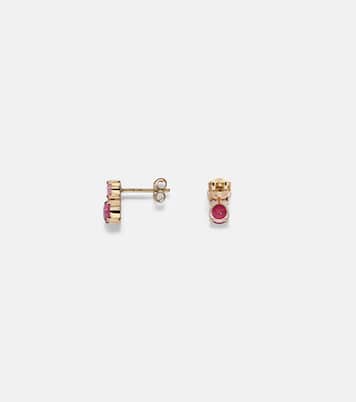 Boucles d’oreilles en or 14 ct (585/1000) avec rubis et saphirs roses | Stone and Strand