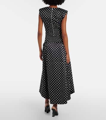 Polka-dot satin maxi skirt | Ganni