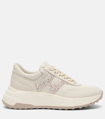 H669 glitter leather sneakers | Hogan