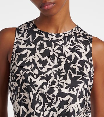 Valencia printed silk twill maxi dress | Asceno
