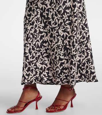 Valencia printed silk twill maxi dress | Asceno