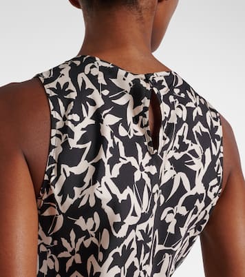 Valencia printed silk twill maxi dress | Asceno
