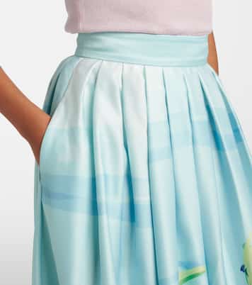 Printed satin maxi skirt | Leo Lin