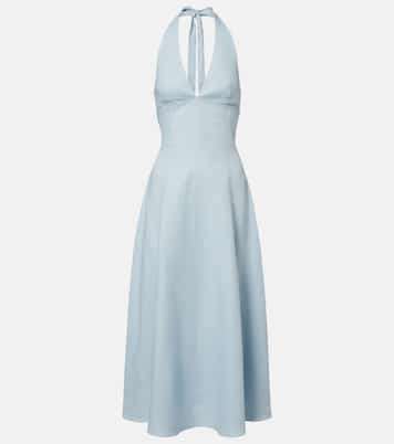 Marais shirred linen midi dress | Faithfull