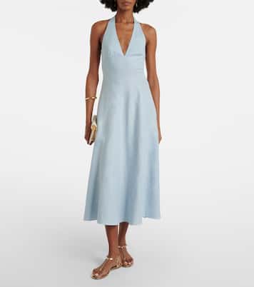 Marais shirred linen midi dress | Faithfull