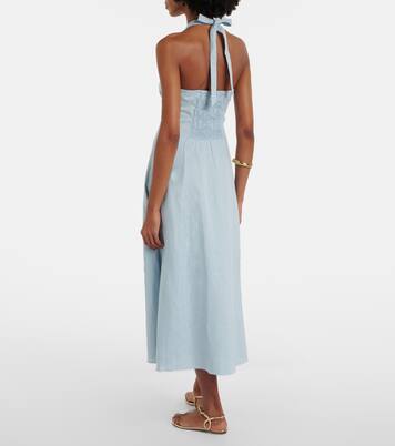 Marais shirred linen midi dress | Faithfull