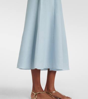 Marais shirred linen midi dress | Faithfull