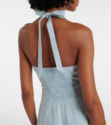 Marais shirred linen midi dress | Faithfull