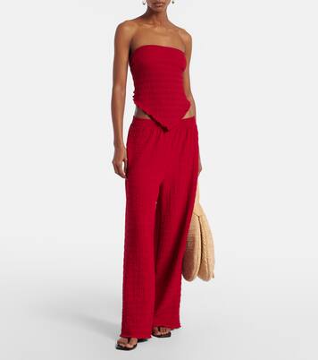 Mika seersucker wide-leg pants | Jade Swim