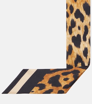 Foulard en soie à imprimé léopard | Gucci