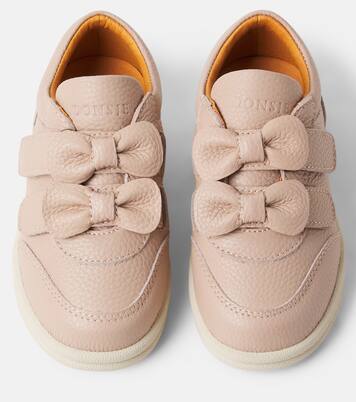 Loena bow-detail leather sneakers | Donsje