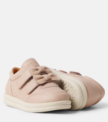 Loena bow-detail leather sneakers | Donsje