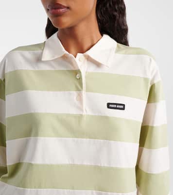 Striped cotton jersey polo shirt | Miu Miu