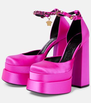 Medusa Aevitas satin platform pumps | Versace